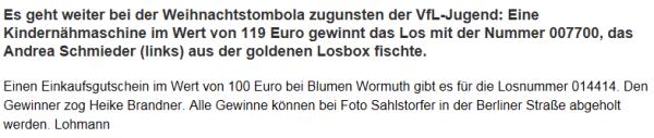 Weihnachtstombola 18.12.2019 Weihnachtstombola 18.12.2019